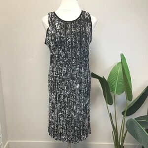 NIC+ZOE Black & White Pleated Dress - Size 1X
